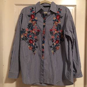 Euc sz large Zara floral button down